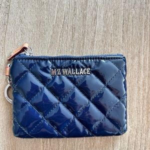 Mz wallace Navy Lacquer Flat Metro Key Pouch
